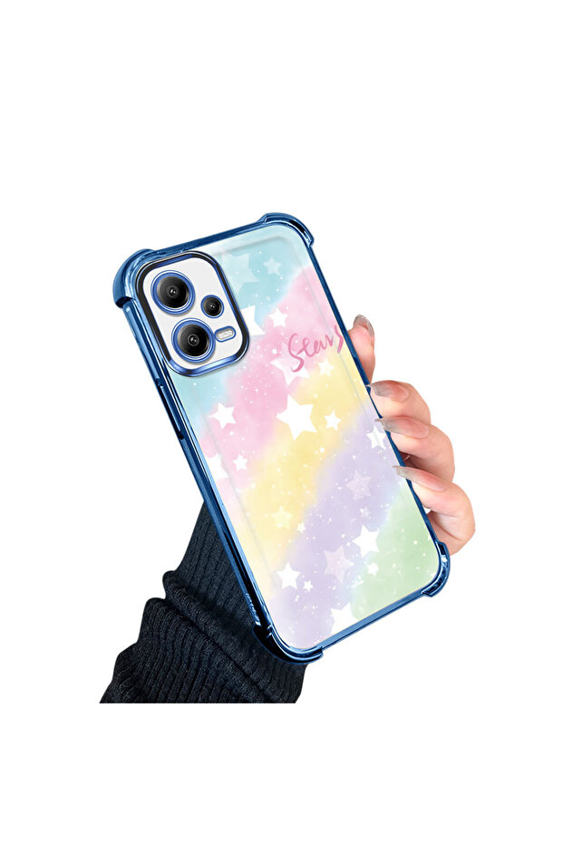 حافظة واقية من السيليكون الشفاف المتوافقة مع Xiaomi Poco X5 بأنماط قوس قزح - 3