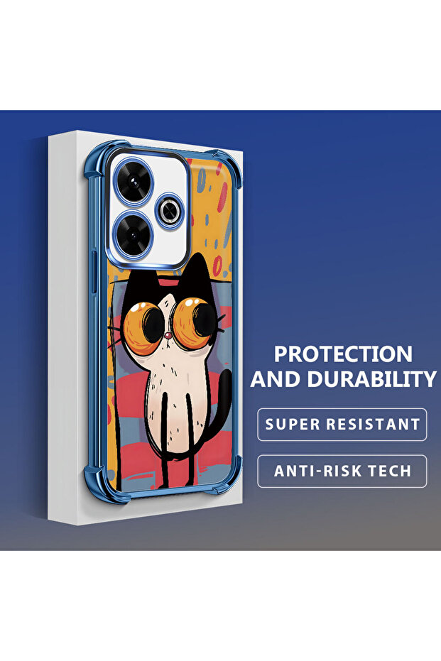 Xiaomi Redmi 13 Compatible Transparent Silicone Flutter Protective Case Kitten Patterns - 1