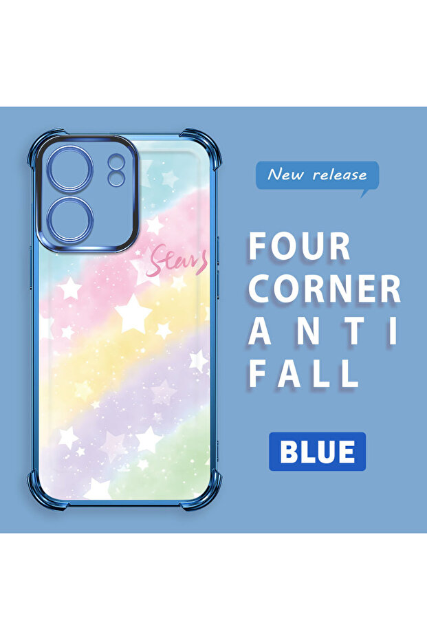 حافظة حماية من السيليكون الشفاف المتوافقة مع Xiaomi Poco C65 بأنماط قوس قزح - 2