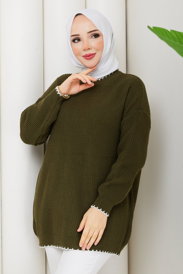 Women's Stripe Detailed Knitwear Tunic
