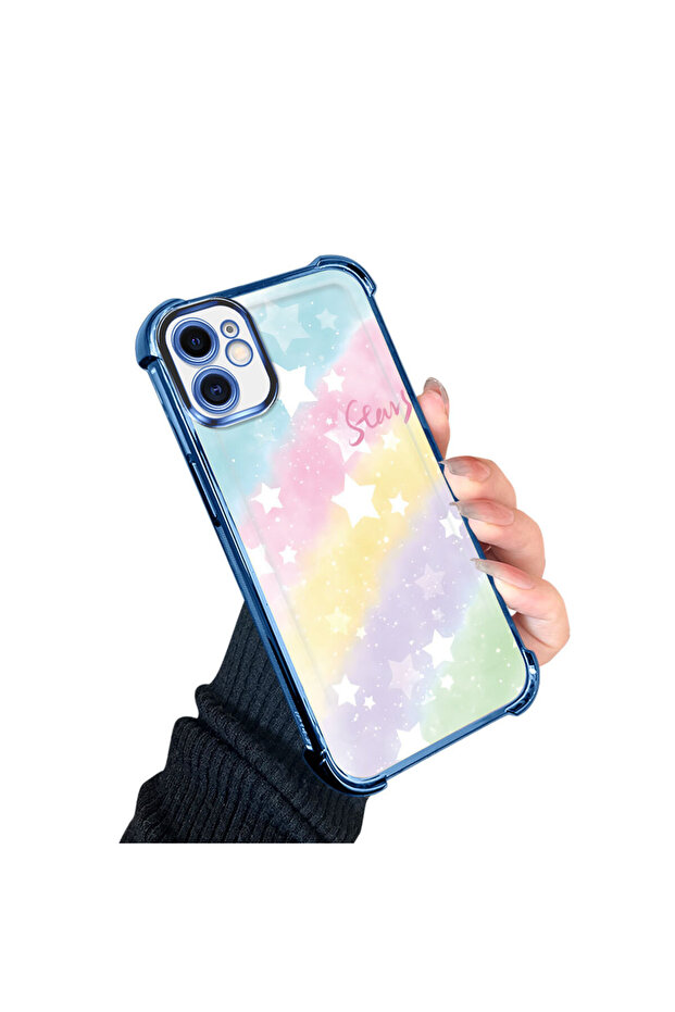 حافظة حماية من السيليكون الشفاف المتوافقة مع iPhone 11 بأنماط قوس قزح - 4