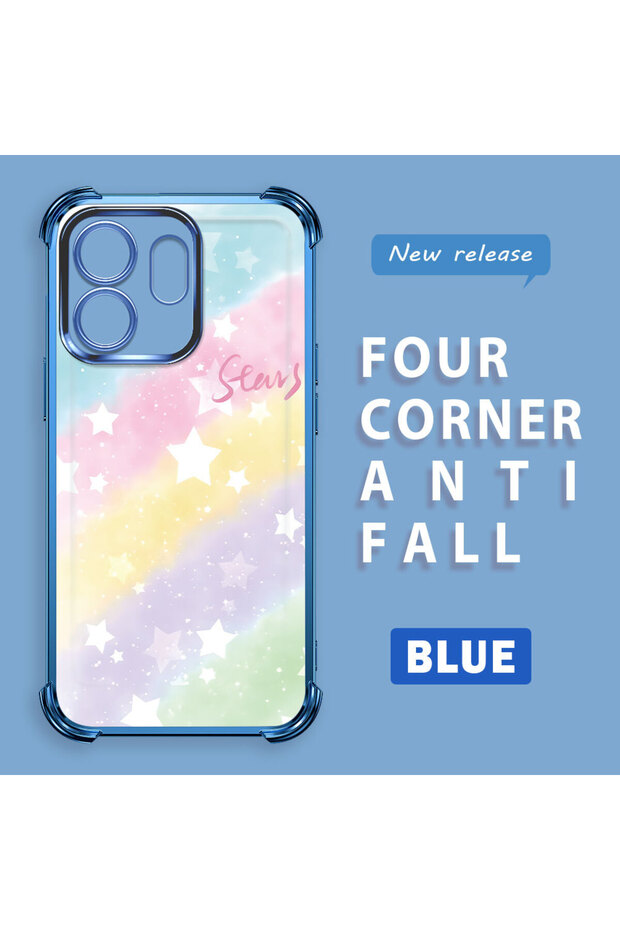 حافظة حماية من السيليكون الشفاف المتوافقة مع Infinix Smart 9 بأنماط قوس قزح - 2