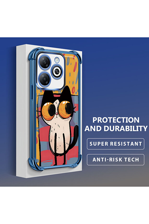 حافظة حماية من السيليكون الشفاف المتوافقة مع Tecno Spark 20/20C بأنماط القطط الصغيرة - 1