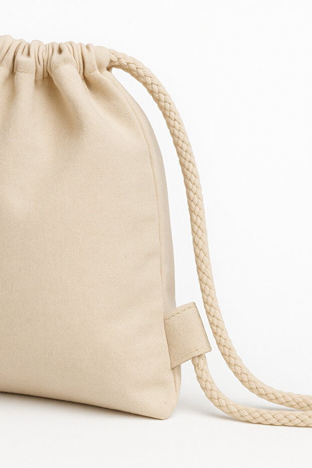 Palm Patterned Ruched Cloth Backpack Thin H Lightweight Raw Cloth Daily Use - 3