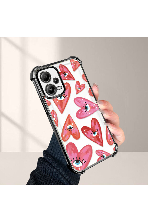 حافظة حماية من السيليكون الشفاف المتوافقة مع Xiaomi Poco X5 بنمط العين الشريرة - 4