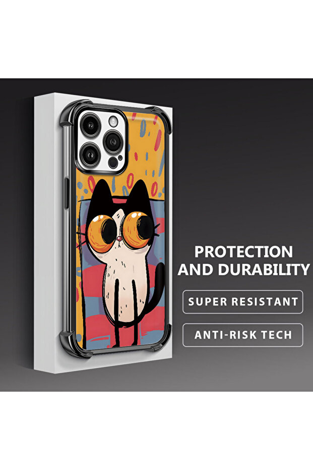 iPhone 14 Pro Max Compatible Transparent Silicone Flutter Protective Case Kitten Patterns - 1