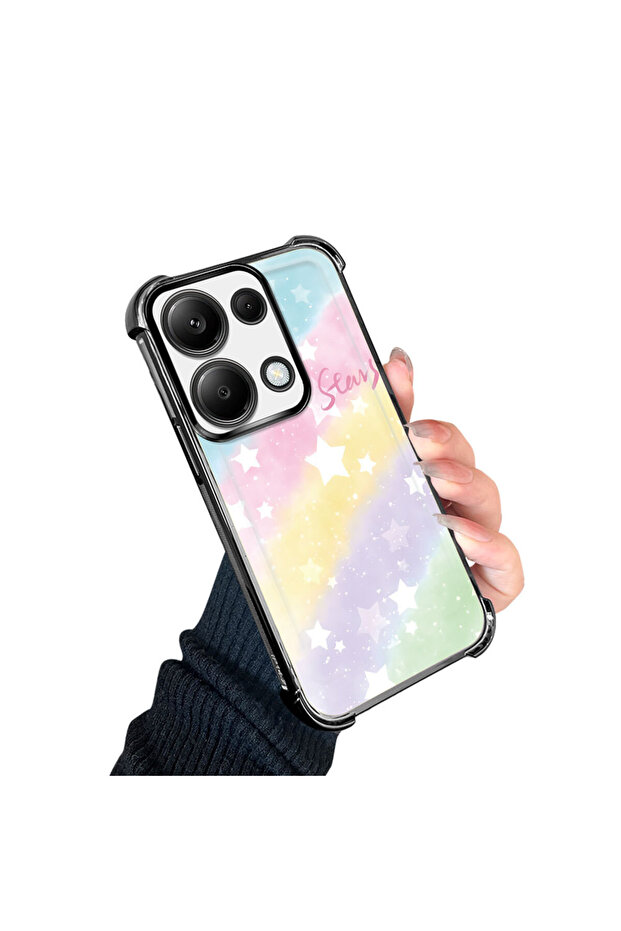 حافظة حماية من السيليكون الشفاف المتوافقة مع هاتف Xiaomi Redmi Note 13 Pro 4G بأنماط قوس قزح - 4