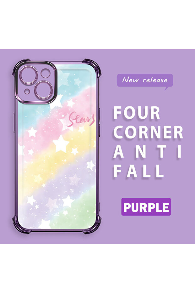 iPhone 14 Compatible Transparent Silicone Flutter Protective Case Rainbow Patterns - 2