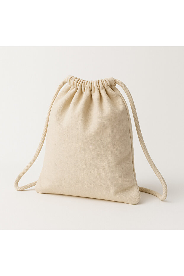 Palm Patterned Ruched Cloth Backpack Thin H Lightweight Raw Cloth Daily Use - 4