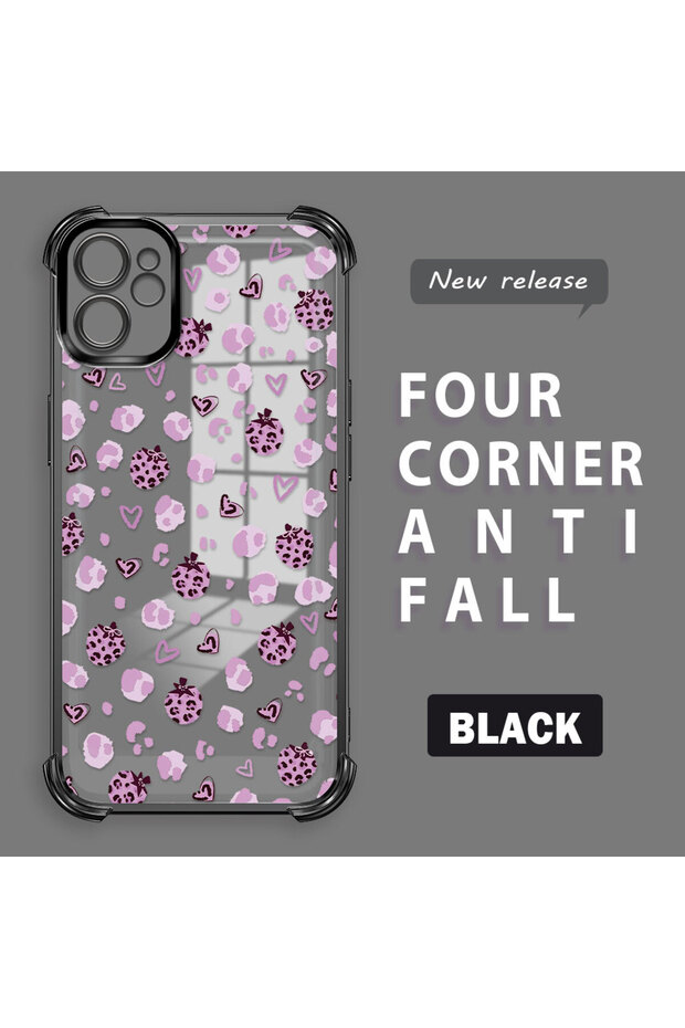 حافظة حماية من السيليكون الشفاف المتوافقة مع هاتف iPhone 11 بأنماط الفراولة - 1