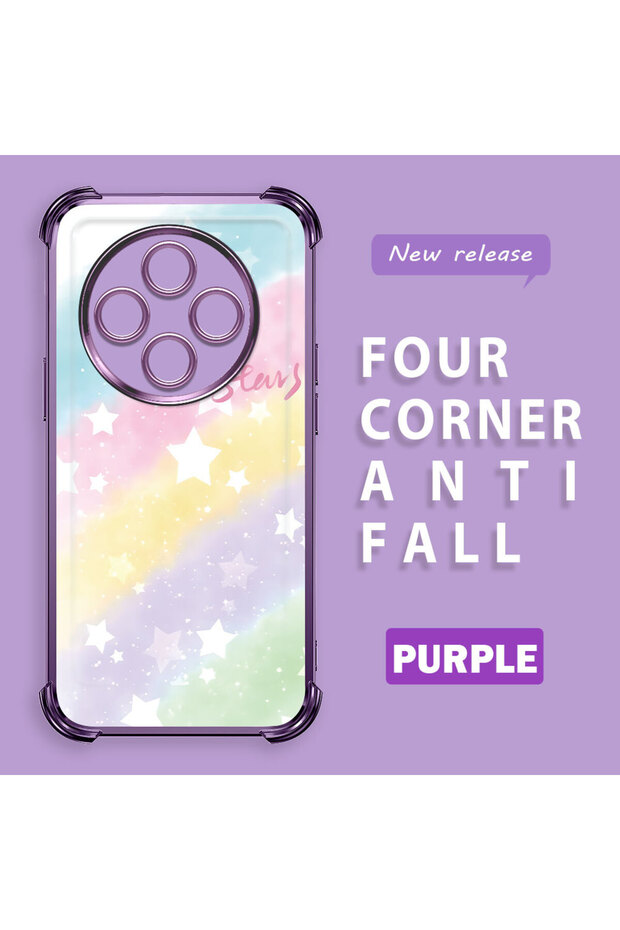 حافظة حماية من السيليكون الشفاف المتوافقة مع Xiaomi Redmi 14C بأنماط قوس قزح - 2