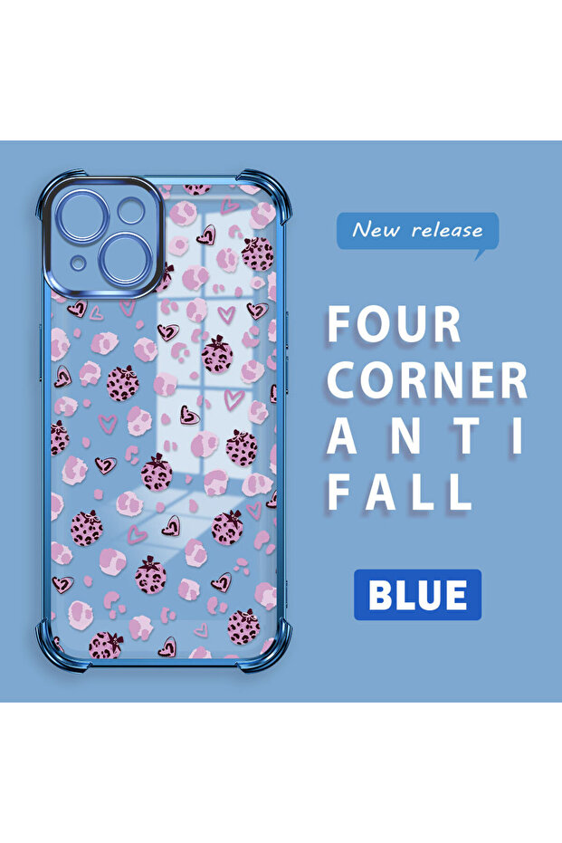 iPhone 14 Compatible Transparent Silicone Flutter Protective Case Strawberry Patterns - 1