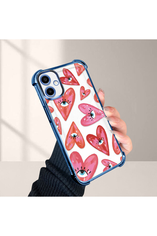 Samsung Galaxy A06 Compatible Transparent Silicone Flutter Protective Case Evil Eye Pattern - 4