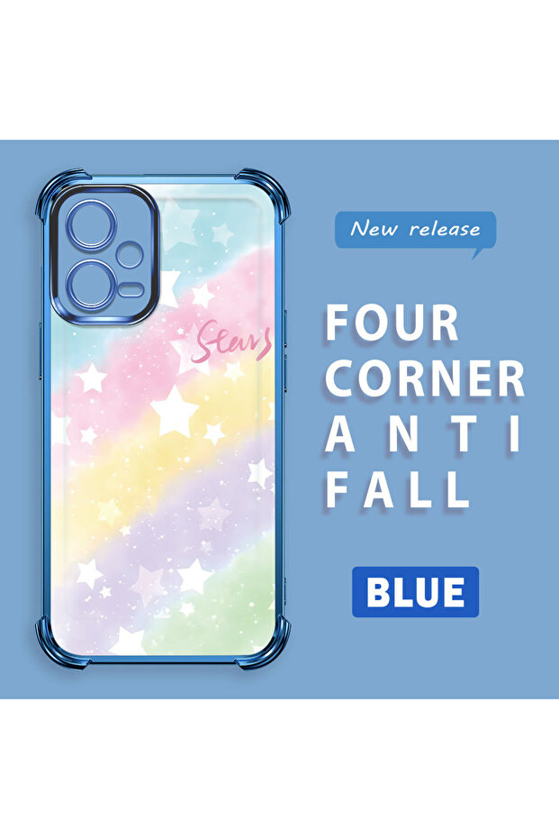 حافظة واقية من السيليكون الشفاف المتوافقة مع Xiaomi Poco X5 بأنماط قوس قزح - 2