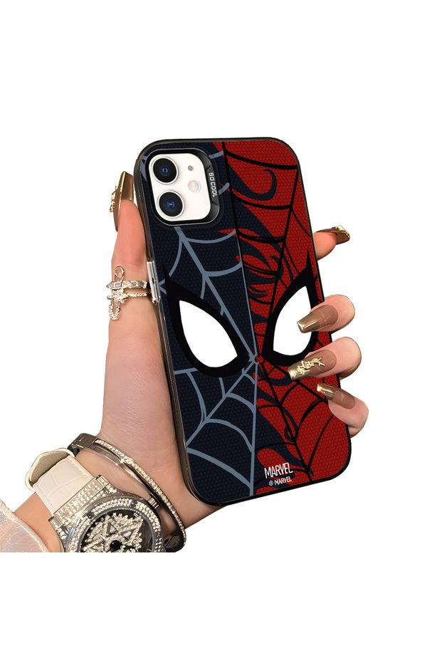 iPhone 11 Compatible Silicone Edge Hard Back Anti-Fall Case Spiderman Patterns