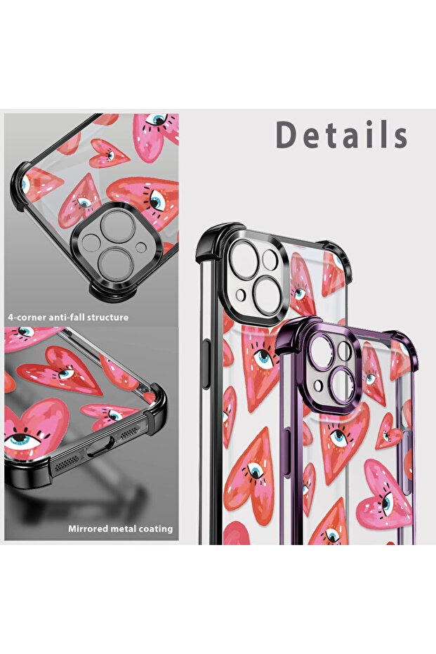 غطاء حماية شفاف من السيليكون متوافق مع آيفون 15 بنمط العين الشريرة - 8