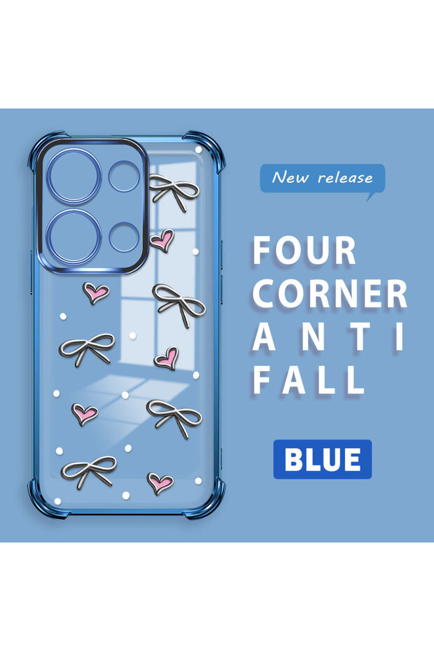 Xiaomi Poco M6 Pro 4g Compatible Transparent Silicone Flutter Protective Case Heart Patterns
