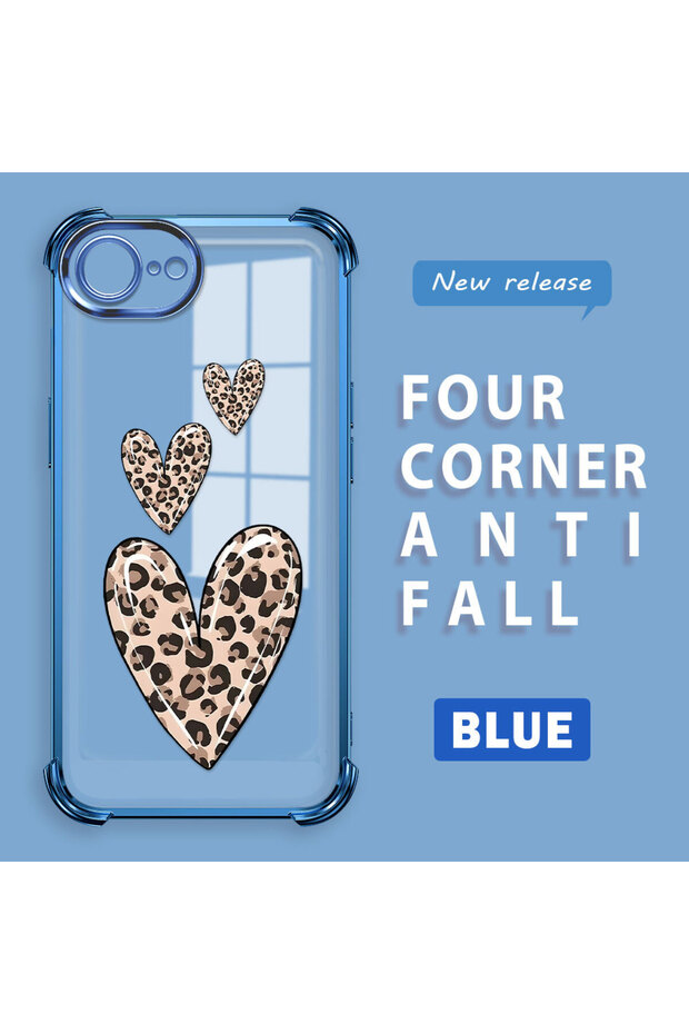 iPhone 16E Compatible Transparent Silicone Flutter Protective Case Leopard Patterns - 2