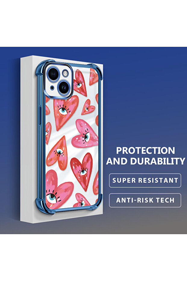 حافظة حماية من السيليكون الشفاف المتوافقة مع هاتف iPhone 14 بنمط العين الشريرة - 3