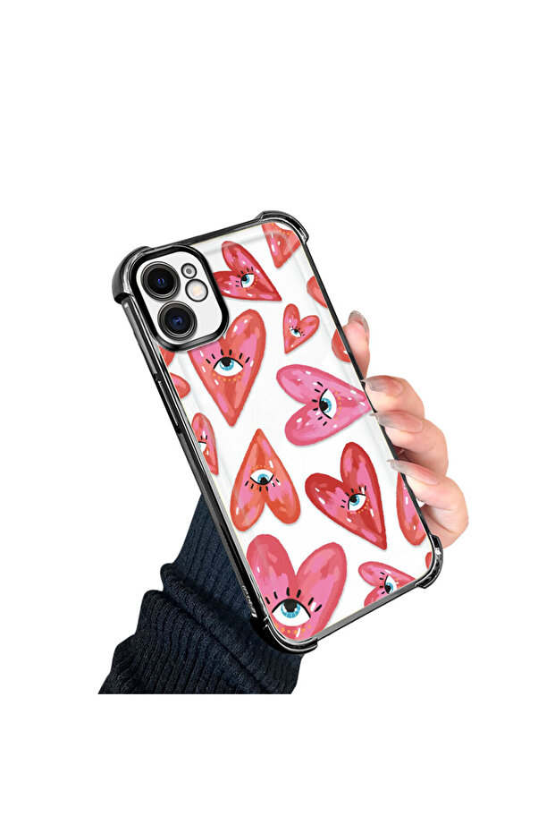 حافظة حماية من السيليكون الشفاف المتوافقة مع هاتف iPhone 11 بنمط العين الشريرة - 3