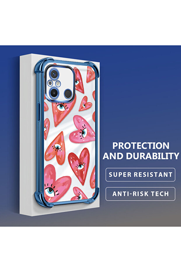 حافظة حماية من السيليكون الشفاف المتوافقة مع هاتف Xiaomi Redmi 12C بنمط العين الشريرة - 3