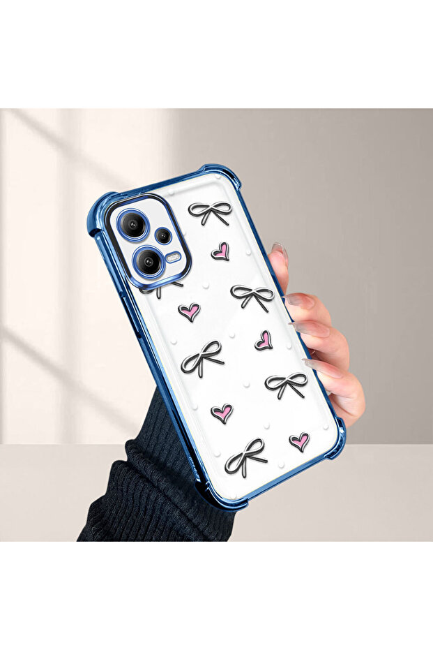 حافظة واقية من السيليكون الشفاف المتوافقة مع Xiaomi Poco X5 بأنماط قلب - 4