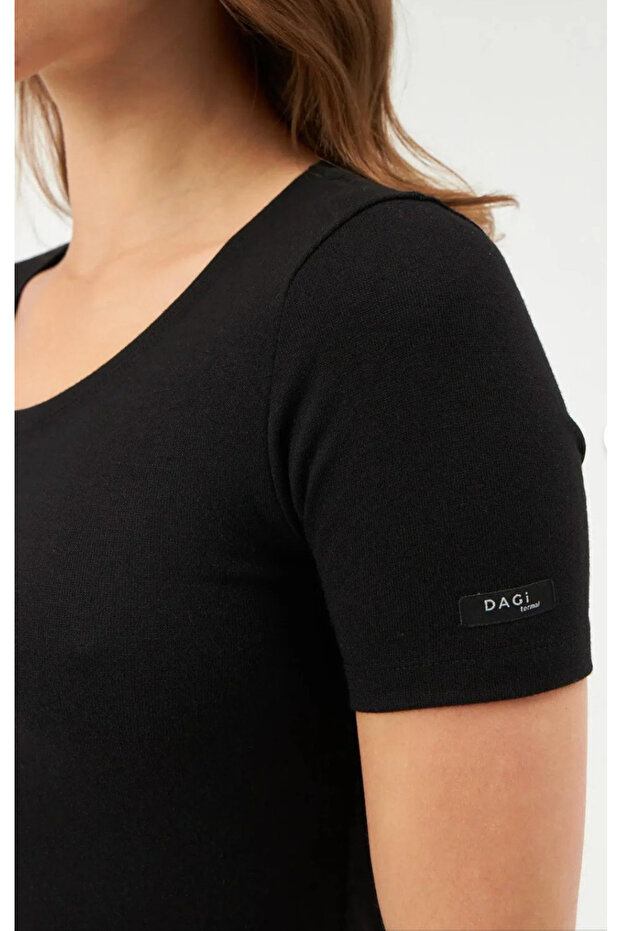 Kadın 0 Yaka Kısa Kol Termal / %47 Viloft %47 Polyester %6 Elastan Tek Üst - 4