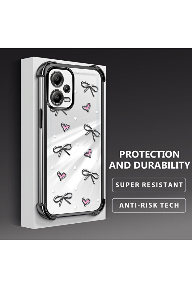 حافظة واقية من السيليكون الشفاف المتوافقة مع Xiaomi Poco X5 بأنماط قلب - 3