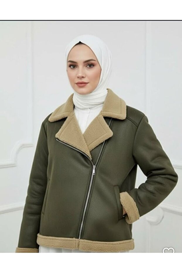 Kadın kalın fermuarlı mont - 1