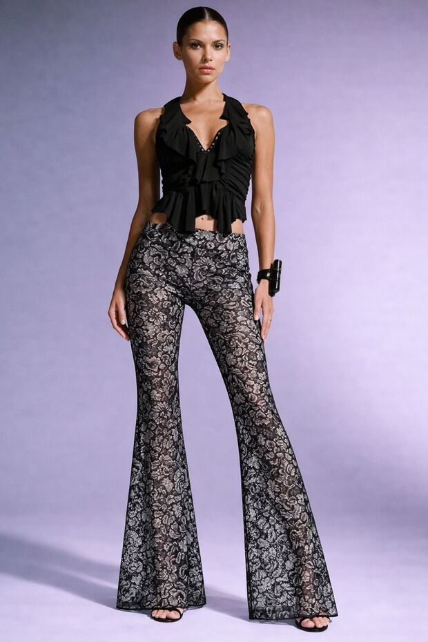 Dantel ispanyol paça pantolon - 1