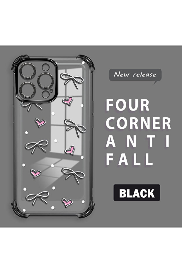 حافظة واقية من السيليكون الشفاف المتوافقة مع هاتف iPhone 14 Pro Max بأنماط قلب - 1
