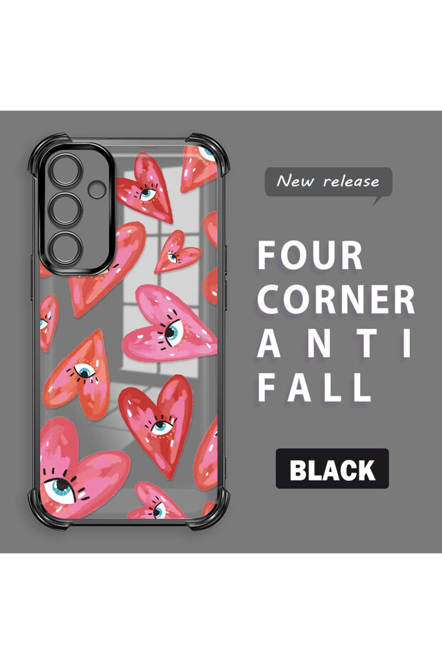 حافظة حماية من السيليكون الشفاف المتوافقة مع هاتف سامسونج جالاكسي A16 بنمط العين الشريرة - 1