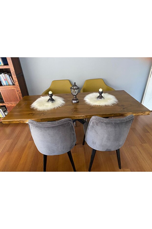 Luxury Plush Round Coaster Set Decorative Table and Coffee Table Cover Set 2 Pieces Decorative Object Coasters