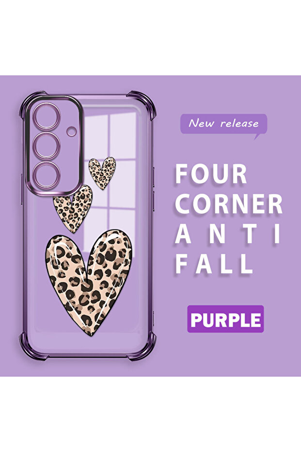 Samsung Galaxy S24 Compatible Transparent Silicone Flutter Protective Case Leopard Patterns - 2