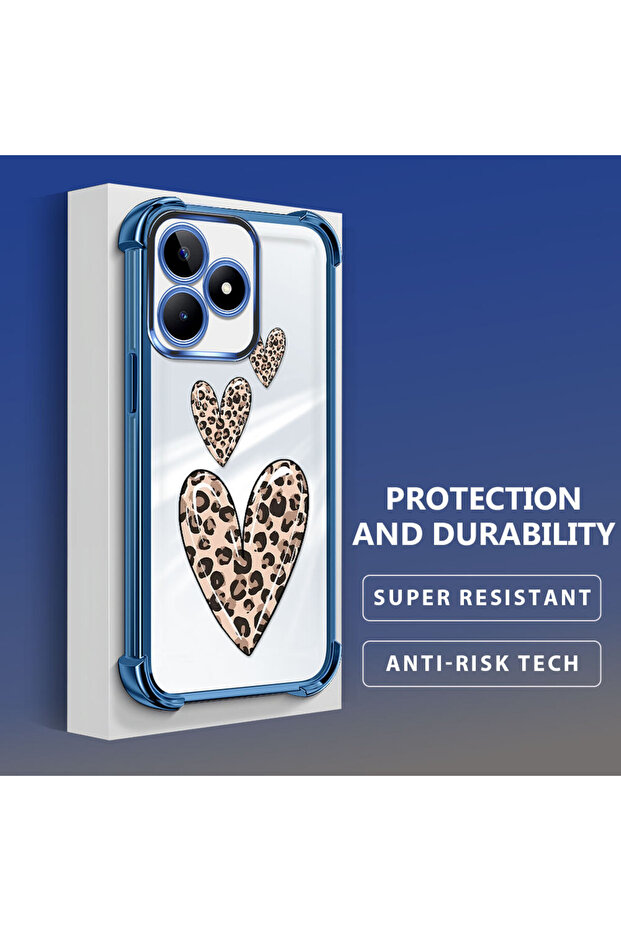 حافظة حماية من السيليكون الشفاف المتوافقة مع هاتف Realme Note 50 بأنماط الفهد - 4