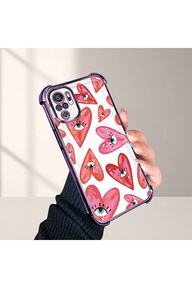 حافظة حماية من السيليكون الشفاف المتوافقة مع Xiaomi Poco M5S بنمط العين الشريرة - 4