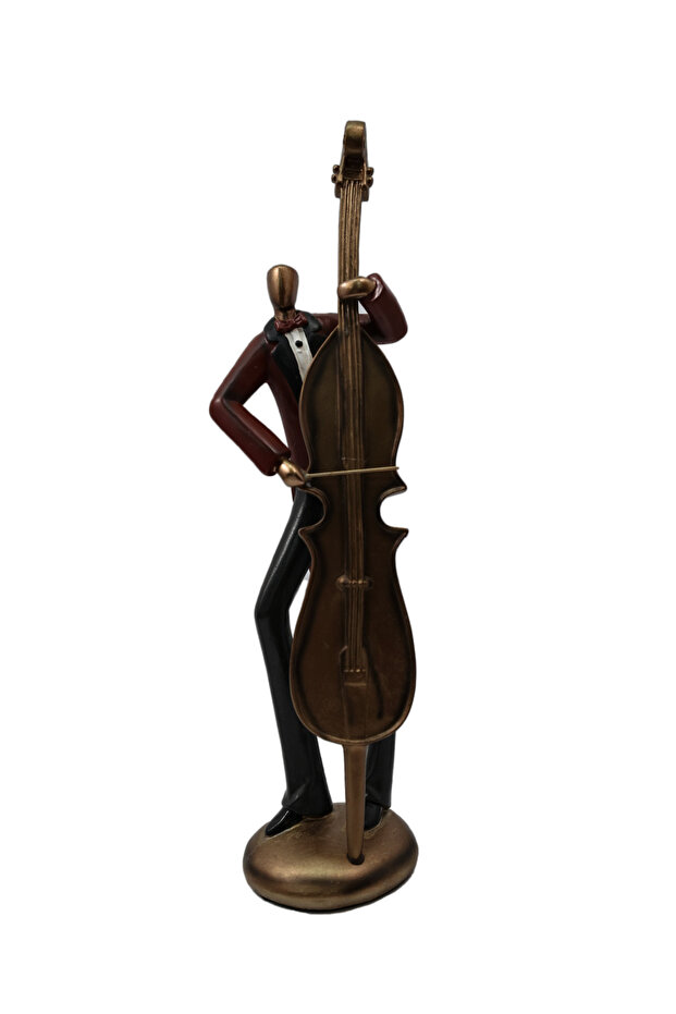 Man Playing Cello, Clarinet, Guitar, and Saxophone Resin Figurine - Set of 4