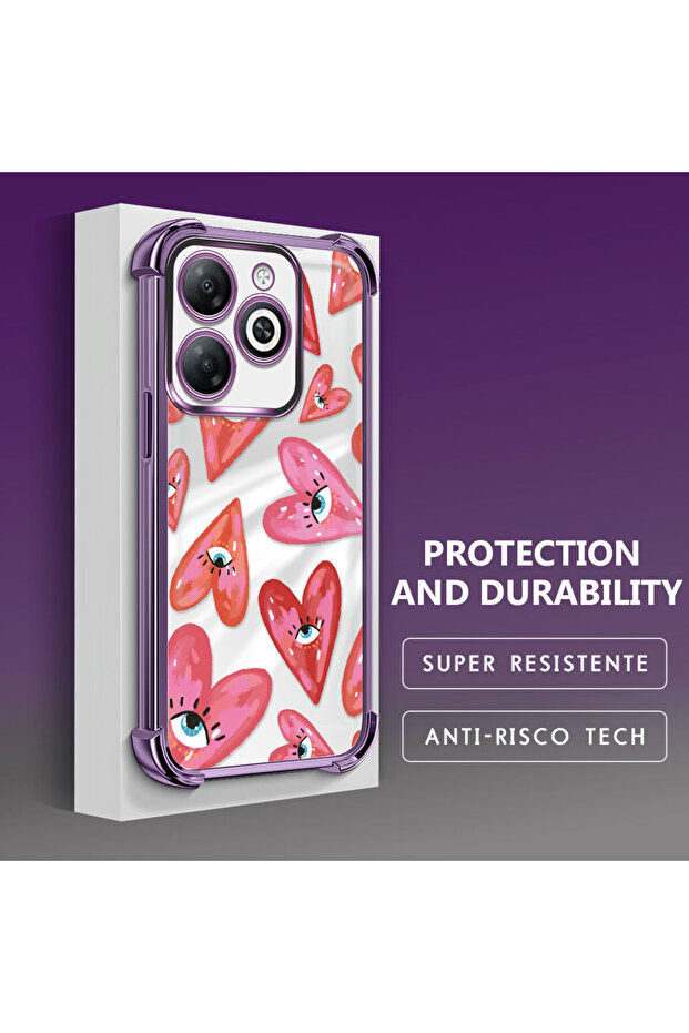 حافظة حماية من السيليكون الشفاف المتوافقة مع هاتف Infinix Smart 8/8 Pro بنمط العين الشريرة - 3