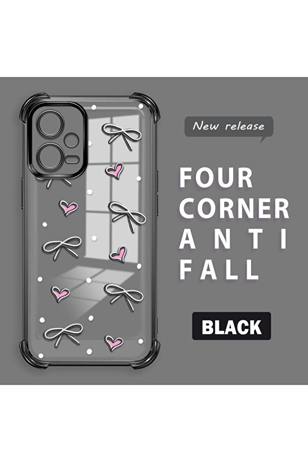 حافظة واقية من السيليكون الشفاف المتوافقة مع Xiaomi Poco X5 بأنماط قلب - 1