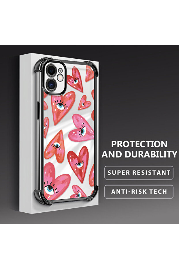 حافظة حماية من السيليكون الشفاف المتوافقة مع هاتف iPhone 11 بنمط العين الشريرة - 4