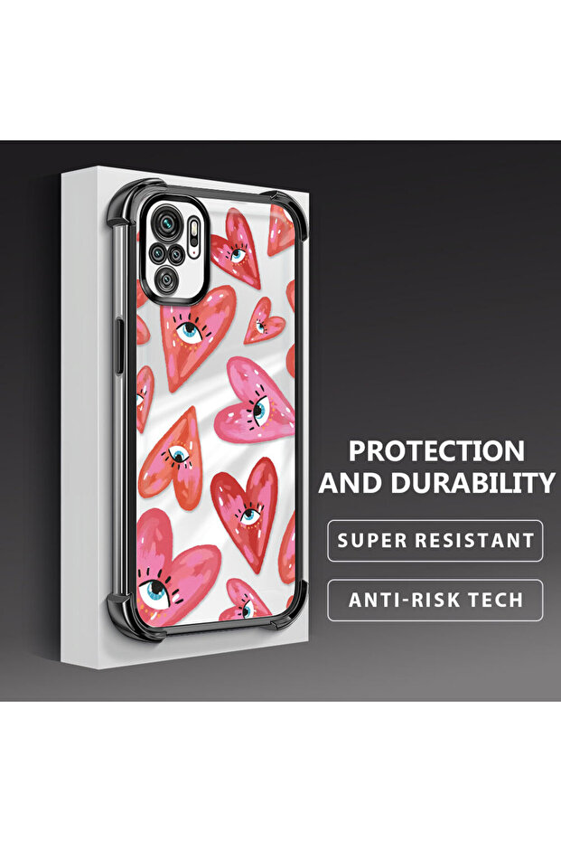 حافظة حماية من السيليكون الشفاف المتوافقة مع هاتف Xiaomi Redmi Note 10 بنمط العين الشريرة - 4