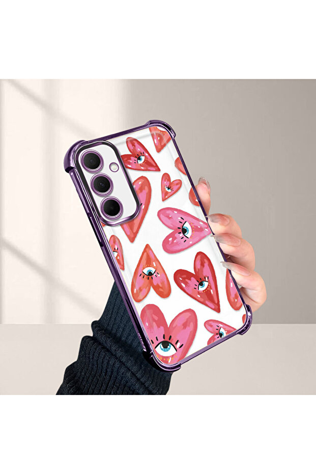 حافظة حماية من السيليكون الشفاف المتوافقة مع هاتف سامسونج جالاكسي A35 بنمط العين الشريرة - 4