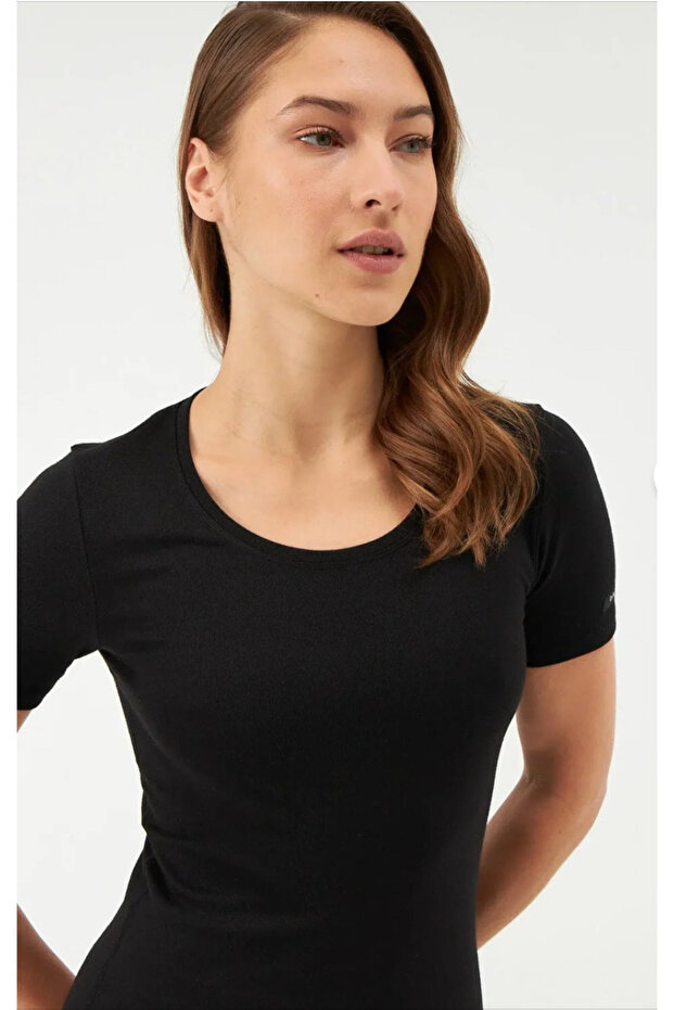 Kadın 0 Yaka Kısa Kol Termal / %47 Viloft %47 Polyester %6 Elastan Tek Üst - 2