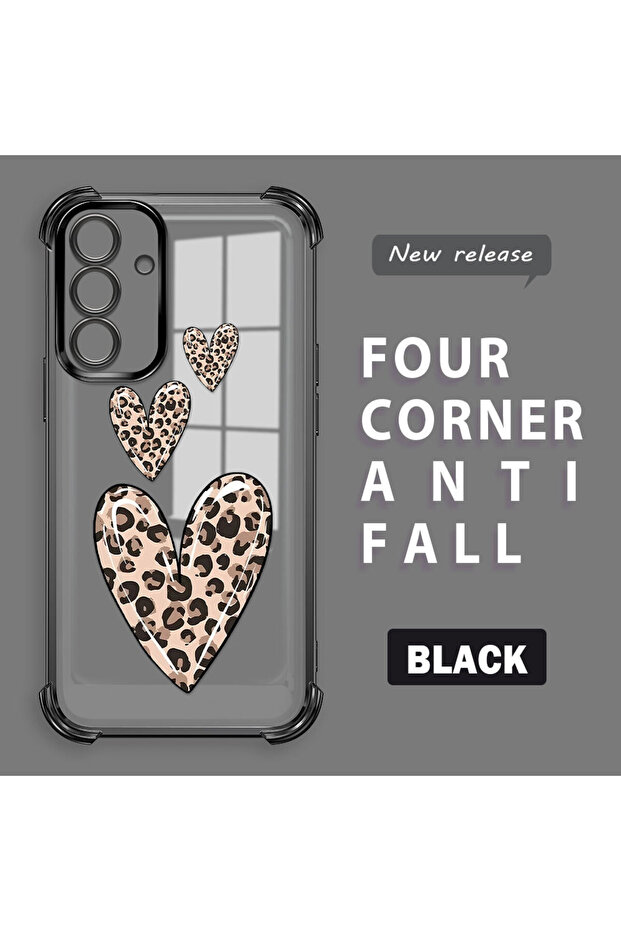 Samsung Galaxy A56 Compatible Transparent Silicone Flutter Protective Case Leopard Patterns - 2