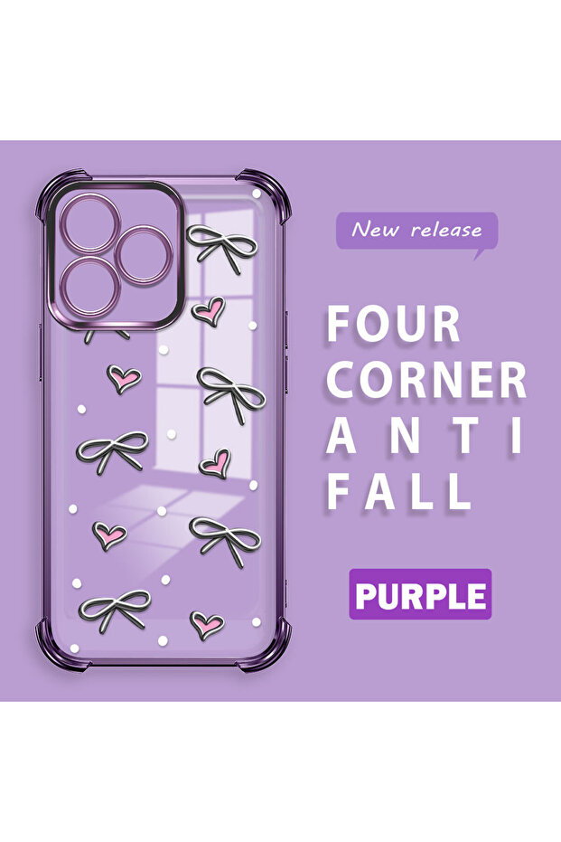 Realme Note 50 Compatible Transparent Silicone Flutter Protective Case Heart Patterns - 1