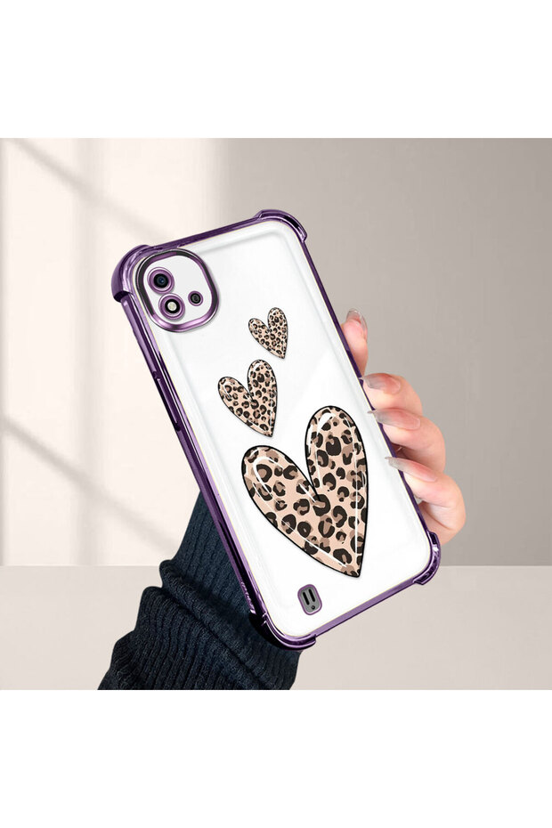 حافظة واقية من السيليكون الشفاف المتوافقة مع Realme C20/C20A بأنماط الفهد - 1