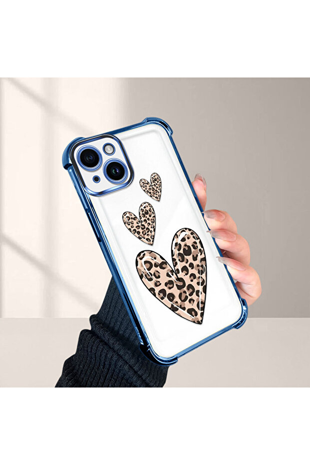 iPhone 14 Compatible Transparent Silicone Flutter Protective Case Leopard Patterns - 1