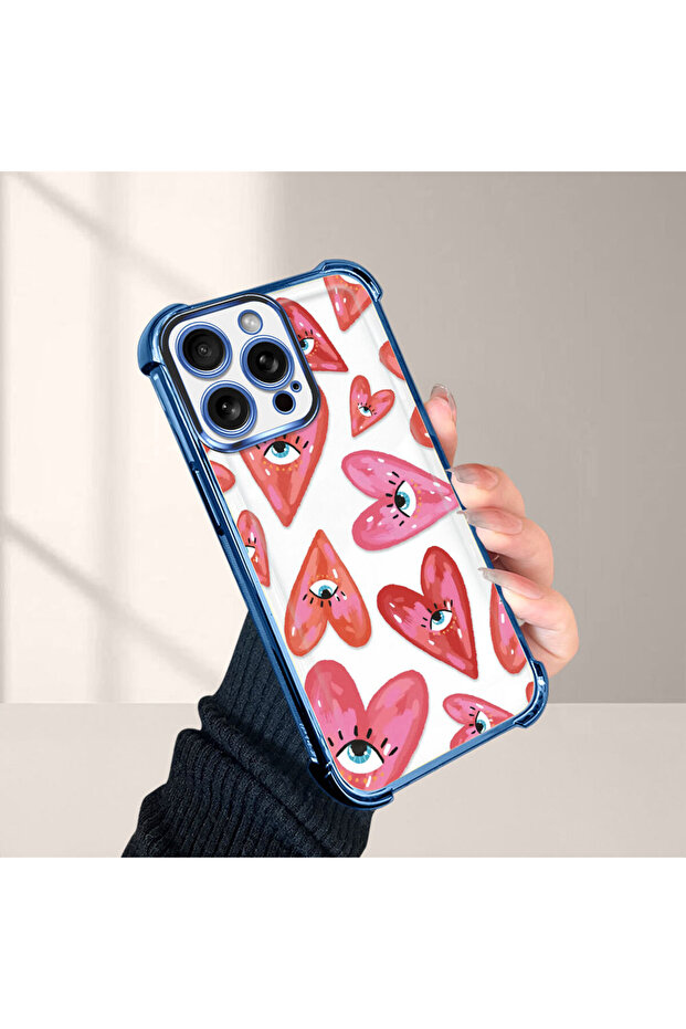 حافظة واقية من السيليكون الشفاف المتوافقة مع هاتف iPhone 15 Pro بنمط العين الشريرة - 5