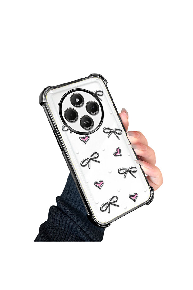 حافظة حماية من السيليكون الشفاف المتوافقة مع Xiaomi Redmi A4 بأنماط قلب - 2