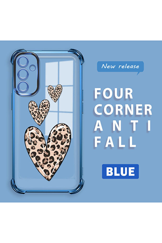 حافظة حماية من السيليكون الشفاف المتوافقة مع هاتف Samsung Galaxy A14 بأنماط الفهد - 2